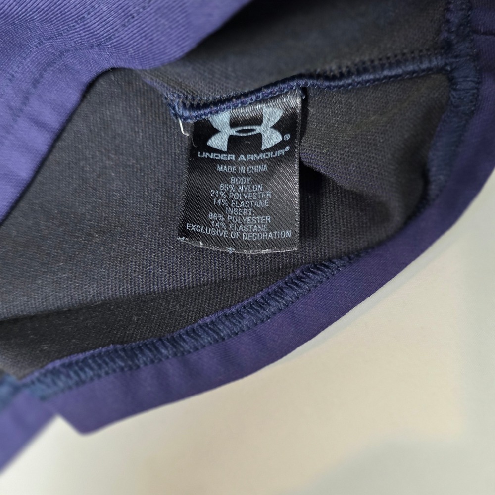 Under Armour ColdGear Compression Shirt Boys M Navy Blue Mock Neck Long Sleeve - Picture 2 of 5